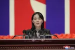 Bà Kim Yo Jong trong một bài phát biểu tại Bình Nhưỡng, Triều Tiên. Ảnh: Yonhap/TTXVN phát