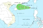 Vùng áp thấp đã mạnh lên thành áp thấp nhiệt đới sáng sớm 18-8 trên khu vực Bắc Biển Đông