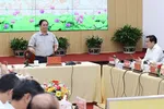 Thủ tướng Phạm Minh Chính làm việc với lãnh đạo chủ chốt của TP Cần Thơ. Ảnh: TTXVN