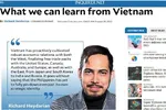 Bài viết có tựa đề “Chúng ta có thể học hỏi gì từ Việt Nam” của chuyên gia Richard Heydarian trên tờ Inquirer