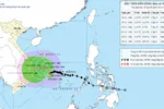 Hướng di chuyển của bão số 15. Nguồn: Trung tâm Dự báo khí tượng - thủy văn quốc gia