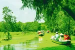 Tourists in Mekong Delta.