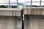 Đoạn bị lệch ở trụ P14-10, đoạn cầu cạn VD14 khi mới phát hiện sự cố ngày 30/10/2020.