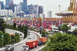 Cảng container Singapore là một trong những trung tâm chuyển tải nhộn nhịp nhất thế giới. 