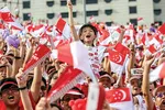 Người Singapore trong Lễ diễu hành Ngày quốc khánh lần thứ 57 vào ngày 9-8-2022. 