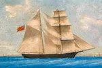 Một bức họa vẽ tàu Mary Celeste (khi đó tên là Amazon) năm 1861.