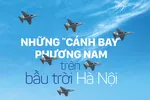 Biên đội 6 máy bay Yak-130 trên bầu trời Hà Nội dịp đại lễ A80. 