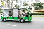 Một mẫu xe buýt mini ở TPHCM do doanh nghiệp tư nhân khai thác.