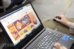 Phiên Chợ tết hàng Việt Nam chất lượng cao là phiên chợ online đầu tiên của Sàn thương mại điện tử hàng Việt Nam chất lượng cao. (Ảnh: Mỹ Phương/TTXVN)