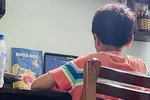 Một em học sinh lớp 4 tại TP.HCM làm kiểm tra môn khoa học trên K12 Online - Ảnh: THẢO THƯƠNG