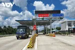 Trạm thu phí tại nút giao Cai Lậy trên tuyến cao tốc Trung Lương - Mỹ Thuận.