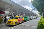 Taxi dừng xe trật tự đón khách tại sân bay Tân Sơn Nhất