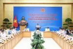 Thủ tướng Phạm Minh Chính chủ trì Hội nghị trực tuyến toàn quốc về đẩy mạnh giải ngân vốn đầu tư công và thực hiện 3 Chương trình mục tiêu quốc gia - Ảnh: VGP/Nhật Bắc