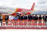 Lãnh đạo UBND tỉnh Điện Biên, lãnh đạo Vietjet cắt băng khai trương đường bay TPHCM - Điện Biên.