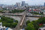 Tuyến đường sắt đô thị Nhổn-ga Hà Nội. (Ảnh: Tuấn Anh/TTXVN)