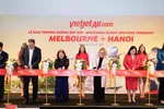  Lễ khai trương đường bay mới Hà Nội - Melbourne diễn ra tại Melbourne (Australia) sáng ngày 4/6/2024.