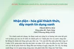 Nhận diện - hóa giải thách thức, đẩy mạnh tín dụng xanh