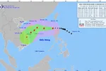 Hình ảnh đường đi của cơn bão Yinxing cập nhật lúc 5h ngày 8/11. (Nguồn: nchmf)