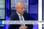 CEO Techcombank Jens Lottner trả lời phỏng vấn trên kênh truyền hình tài chính CNBC.