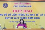 Bà Nguyễn Thị Hương, Cục trưởng Cục Thống kê, chủ trì cuộc họp báo. Ảnh: LƯU THỦY