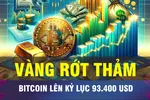 18 GIỜ HÔM NAY: Vàng rớt giá thảm, Bitcoin lên đỉnh 93.400 USD 