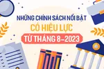 Những chính sách nổi bật, có hiệu lực từ tháng 8