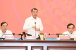 Thủ tướng Lê Minh Hưng phát biểu tại buổi làm việc với Ban Thường vụ Thành ủy TPHCM ngày 13-6. Ảnh: VIỆT DŨNG