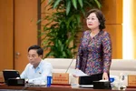 Phó Chủ tịch Quốc hội Nguyễn Thị Hồng điều hành phiên họp. Ảnh: CẨM HÀ