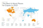 Map of the best and worst places for expats in 2021 (Photo courtesy of InterNations)