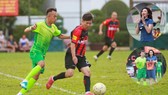 “Nữ tướng” Lã Thiên Cầm (ảnh nhỏ) và niềm đam mê cháy bỏng với bóng đá phủi ở Sài Gòn Ảnh: DŨNG PHƯƠNG