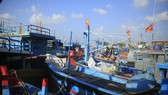 Sau bão số 6, trời đã hửng nắng, nhiều tàu cá vẫn chưa thể xuất bến do bị mắc kẹt giữa “trùng vây” tàu cá cũng đang neo đậu.