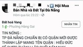 Cò đất tung tin đồn tách huyện Hòa Vang để thổi giá đất