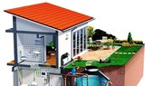 Hệ thống thu gom và tái sử dụng nước mưa đối với hộ gia đình ở đô thị gần đây được các công ty tư vấn, thiết kế chú trọng. Ảnh: Shymart