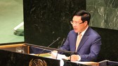 Phó Thủ tướng, Bộ trưởng Ngoại giao Phạm Bình Minh phát biểu tại phiên thảo luận cấp cao Khóa 74 Đại hội đồng Liên Hợp Quốc. Ảnh: VGP