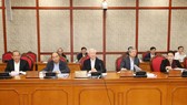 Tổng Bí thư, Chủ tịch nước Nguyễn Phú Trọng phát biểu chỉ đạo buổi làm việc với Ban Thường vụ Tỉnh ủy Thừa Thiên - Huế. Ảnh: TTXVN