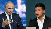 Tổng thống Nga Vladimir Putin (trái) và Tổng thống Ukraine Volodymyr Zelensky. Ảnh: RT.