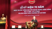 Đồng chí Trần Quốc Vượng phát biểu tại buổi lễ. Ảnh: Vietnam+