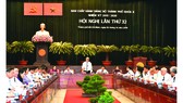 Bí thư Thành ủy TPHCM Nguyễn Thiện Nhân phát biểu tại hội nghị. Ảnh: VIỆT DŨNG