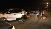 Hiện trường vụ xe đâm trụ bê tông tại đầu cầu Tri Lễ