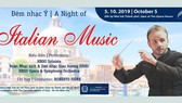 Đêm nhạc Italy sẽ diễn ra tại Nhà hát Thành phố vào tối 5-10-2019.