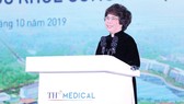Bà Thái Hương - Nhà sáng lập, Chủ tịch Hội đồng chiến lược Tập đoàn TH cho biết đã mang tâm thế của một người mẹ vào kinh doanh