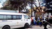 Lực lượng chức năng tại hiện trường sự cố rò khí