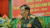 Thượng tướng Nguyễn Văn Được, Chủ tịch Hội Cựu chiến binh Việt Nam phát biểu tại Đại hội
