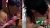Hình ảnh đánh ghen lan truyền trên mạng. Ảnh cắt từ clip