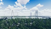 Phối cảnh cầu Mỹ Thuận 2, cách cầu Mỹ Thuận hiện hữu khoảng 350m. Ảnh: Bộ GTVT