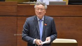 Chánh án Tòa án nhân dân Tối cao Nguyễn Hòa Bình tại phiên họp Quốc hội sáng 25-5-2020. Ảnh: QUOCHOI