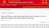 14 tổ chức đảng và 85 đảng viên thuộc Đảng bộ Tổng cục Hậu cần bị kỷ luật