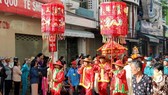 At the ‘Nghinh Ong xuat du’ ritual (Photo: VNA)