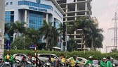 Motorbike taxi drivers in Hanoi (Photo: VNA)