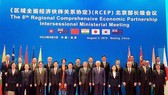 Vietnamese Deputy Minister of Industry and Trade Tran Quoc Khanh (back row, fourth from left) and other delegates at the 8th Regional Comprehensive Economic Partnership (RCEP) Intersessional Ministerial Meeting in Beijing, China, on August 3 (Photo: VNA)